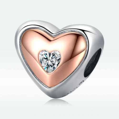 Charm de Amor de Doble Color al Estilo Pandora - BSC566
