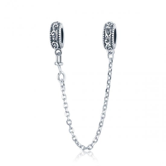 Cadena de seguridad de vid clásica plateada estilo Pandora - SCC1546 - Haga click en la imagen para cerrar