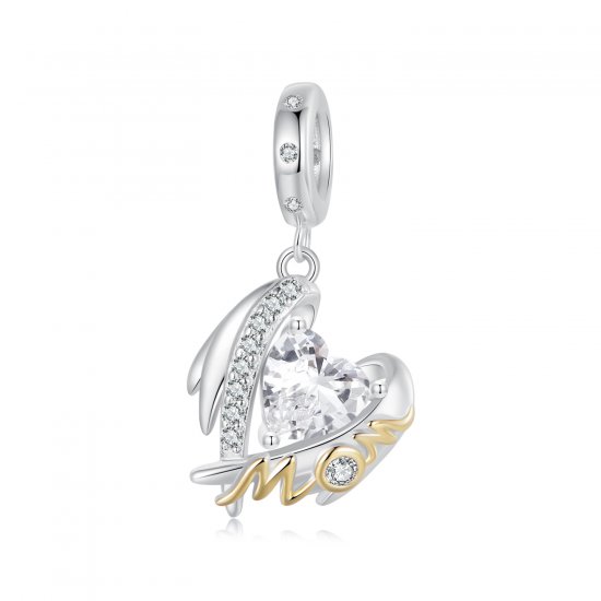 Colgante con alas de amor para el Día de la Madre estilo PANDORA - BSC1001 - Haga click en la imagen para cerrar
