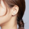 Estos aretes de pendientes de trigo brillante de plata estilo Pandora - BSE415