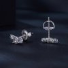 Pendientes de estilo Pandora con Moissanita (Un certificado) - MSE034