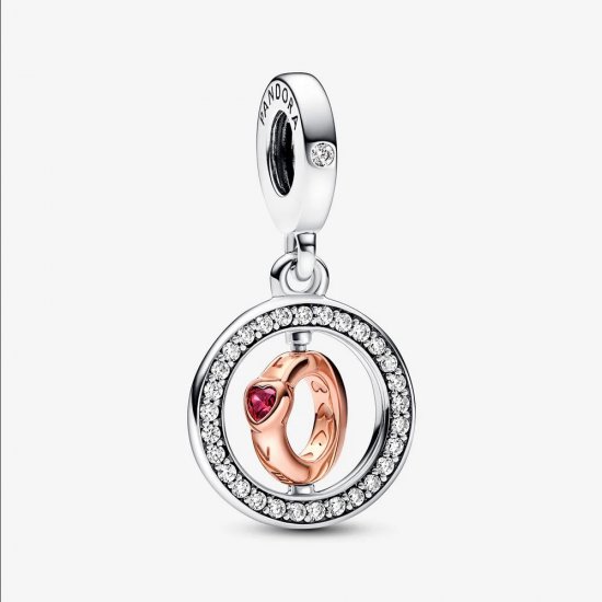 Pandora Love giratorio en plata de ley y con baño de oro rosa de 14 quilates - 782600C01 - Haga click en la imagen para cerrar