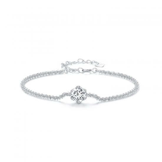 Pulsera con estilo Pandora y diamantes - MSB006 - Haga click en la imagen para cerrar