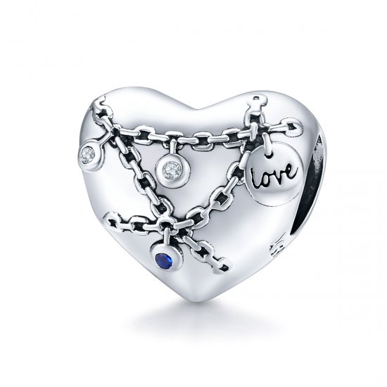 Charm en forma de corazón con candado estilo Pandora - SCC1538 - Haga click en la imagen para cerrar