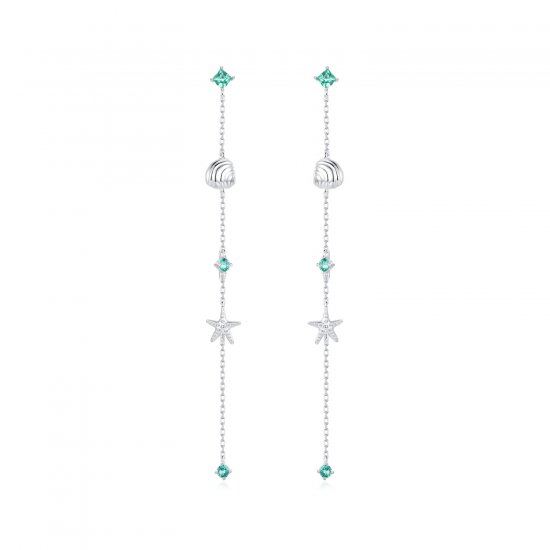 Pendientes estilo PANDORA con océano azul - BSE1013 - Haga click en la imagen para cerrar