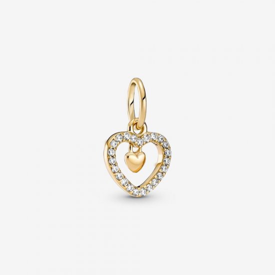 Charm Colgante Pandora Corazón Doble Brillante - 759142C01 - Haga click en la imagen para cerrar
