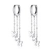 Pendientes colgantes de mariposa con borla plateada estilo Pandora - SCE1173