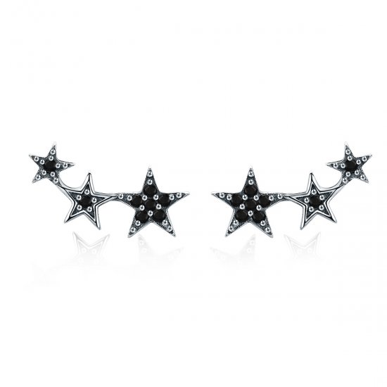 Pendientes de botón estilo Pandora de Plata Secretos de las Estrellas - SCE292 - Haga click en la imagen para cerrar