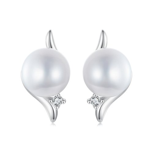 Pendientes de perlas naturales estilo PANDORA - BSE961