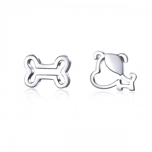 Pendientes de plata estilo Pandora con diseño de huella abierta - SCE649