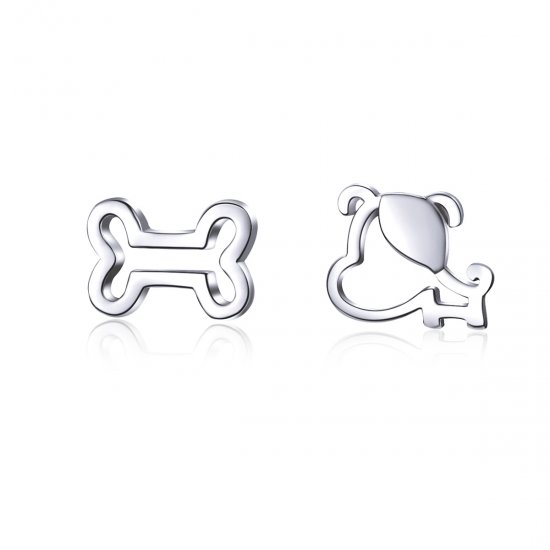 Pendientes de plata estilo Pandora con diseño de huella abierta - SCE649 - Haga click en la imagen para cerrar