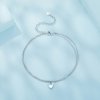 Pulsera de tobillo de doble capa con forma de corazón estilo Pandora - SCT024