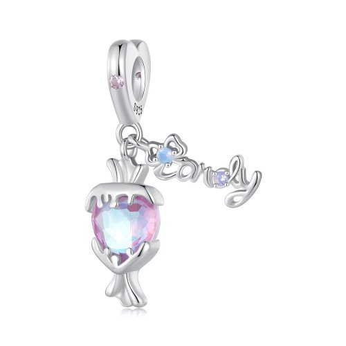 Colgante Caramelo Rosa Estilo Pandora - SCC2640