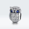 Charm de Búho Brillante de Estilo Pandora en Plata - SCC1607
