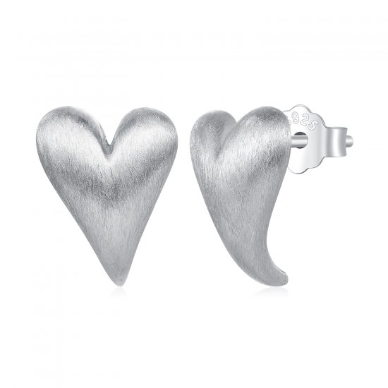 Estos aretes en forma de corazón estilo Pandora - BSE916 - Haga click en la imagen para cerrar