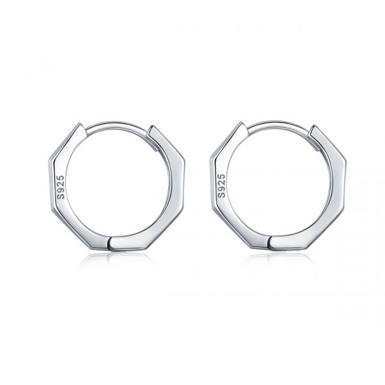 Estilo Pandora Pendientes de Aro Plateados Simples - SCE622 - Haga click en la imagen para cerrar
