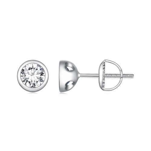 Aretes de montaje engastado estilo Pandora con Moissanite - MSE026