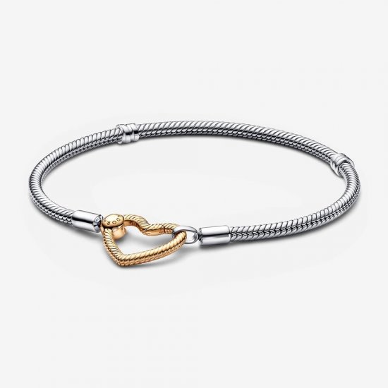 Pulsera Pandora Moments con cadena de serpiente y cierre de corazón - 569539C00 - Haga click en la imagen para cerrar