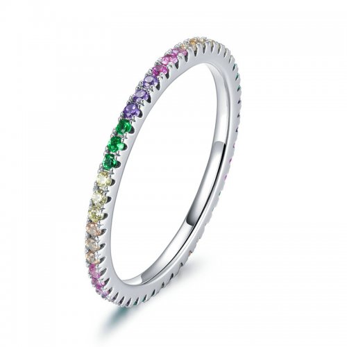 Anillo estilo Pandora con arcoíris - BSR168