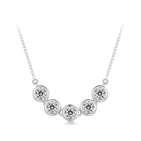 Collar estilo Pandora de 0.3 quilates de Moissanita (Un certificado) - MSN022 - Haga click en la imagen para cerrar