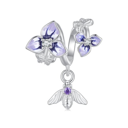 Charm estilo Pandora con diseño de gato a la luz de la luna - SCC2538