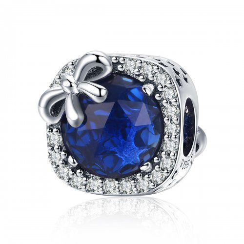 Encanto de Zafiro de Plata al Estilo Pandora - SCC1058