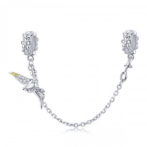 Pandora - Cadena de seguridad estilo flor de elfo de plata - SCC1278