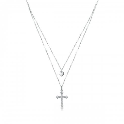 Collar estilo Pandora con cruz de amor - BSN197