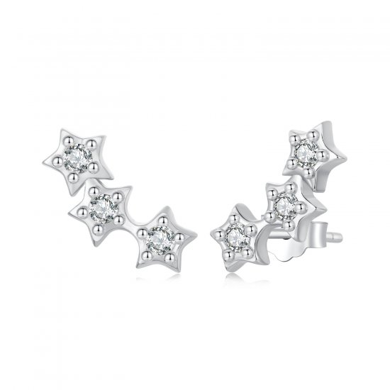 Pendientes de estrella estilo PANDORA - SCE1740 - Haga click en la imagen para cerrar