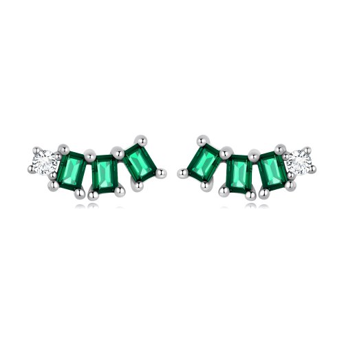 Pendientes de tachuelas estilo Pandora con gemas de mosaico - BSE704