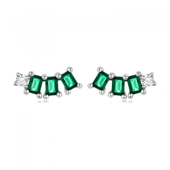 Pendientes de tachuelas estilo Pandora con gemas de mosaico - BSE704 - Haga click en la imagen para cerrar