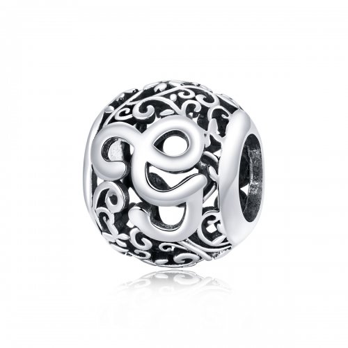 Charm de letra H con diseño Pandora de flor calada - SCC1444-H
