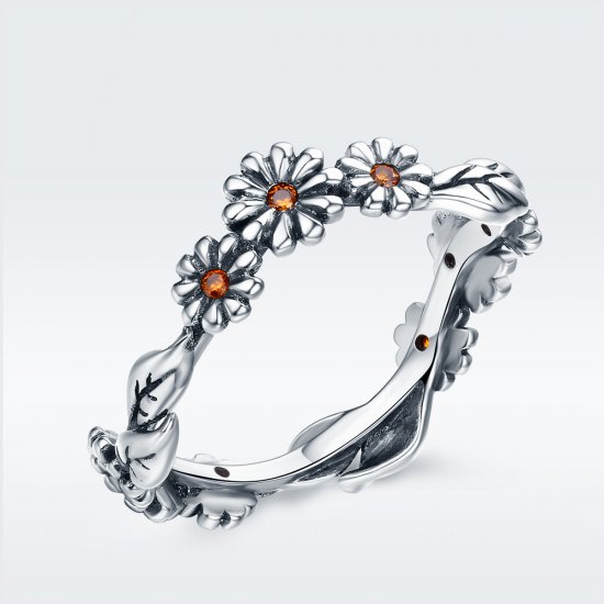 Anillo de flores margarita de plata estilo Pandora - SCR298 - Haga click en la imagen para cerrar
