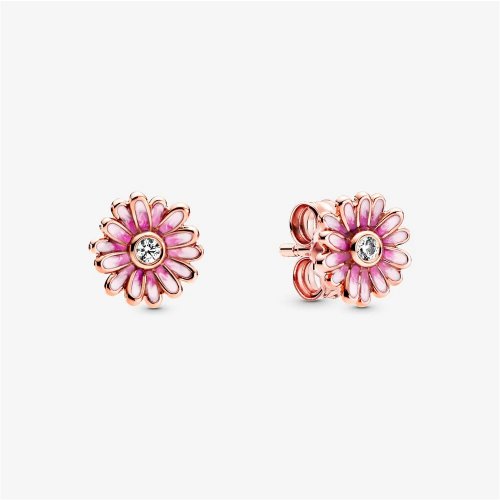 Pendientes de botón PANDORA Pink Daisy Flower - 288773C01