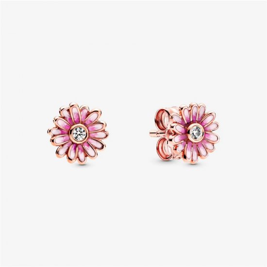 Pendientes de botón PANDORA Pink Daisy Flower - 288773C01 - Haga click en la imagen para cerrar
