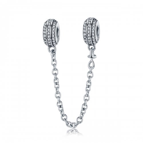 Pulsera de seguridad estilo Pandora con cadena plateada - SCC812