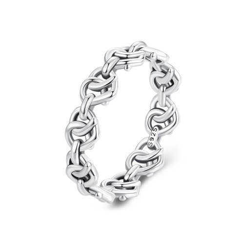 Anillo de cadena con forma de corazón estilo Pandora - SCR963