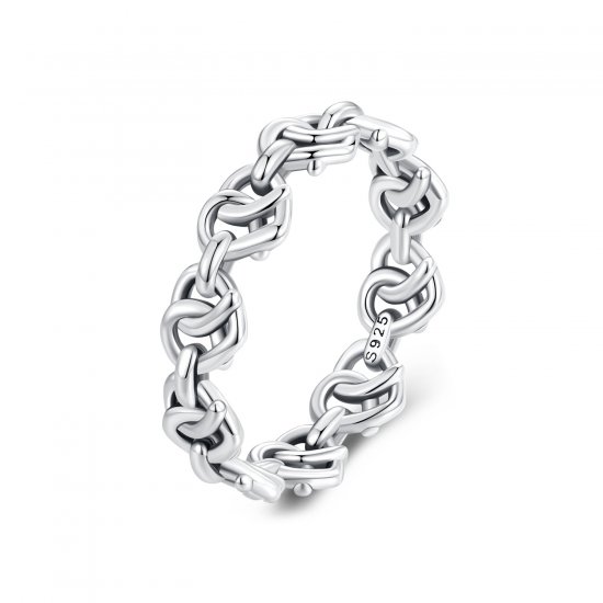 Anillo de cadena con forma de corazón estilo Pandora - SCR963 - Haga click en la imagen para cerrar