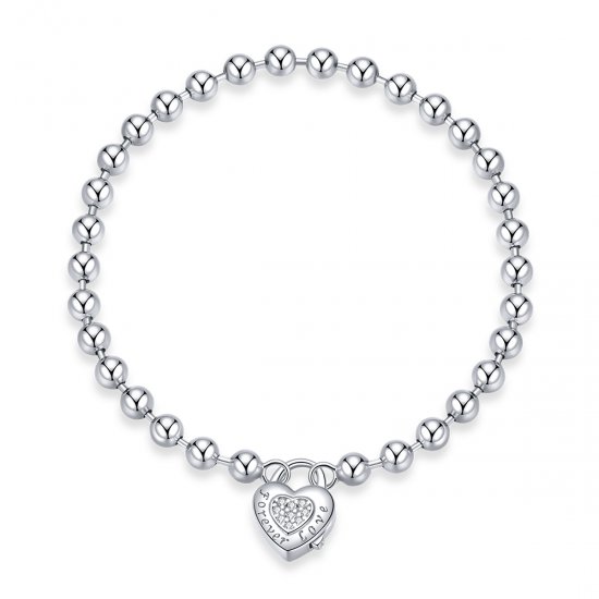 Pulsera de cadena con abalorio de plata al estilo de Pandora - SCB203 - Haga click en la imagen para cerrar