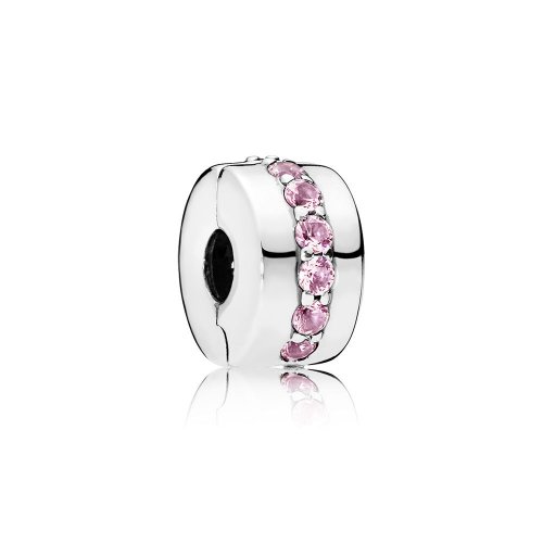 Clip en plata de ley Sendero Luminoso rosa - PANDORA