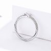 Anillo Pandora de estilo plateado con piedra transparente - SCR524