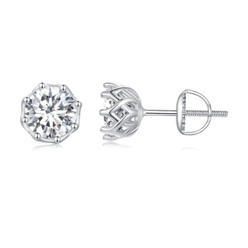 Estilo Pandora Exquisitos Pendientes de Moissanita (Dos Certificados) - MSE016-L
