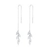 Pendientes colgantes de hojas de plata estilo Pandora - SCE987
