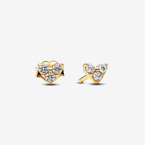 Pendientes Pandora de Botón Corazón y Triple Gema - 263003C01