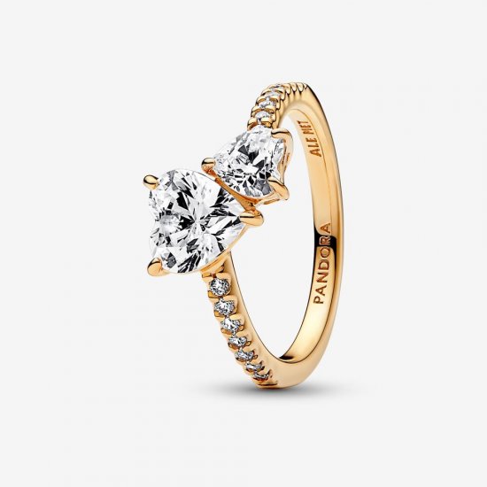 Anillo Pandora Corazón Doble Brillante - 161198C01 - Haga click en la imagen para cerrar