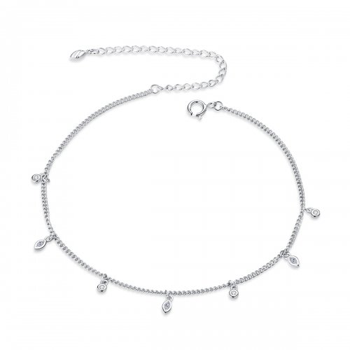 Pulsera estilo Pandora con borlas de plata - SCT018