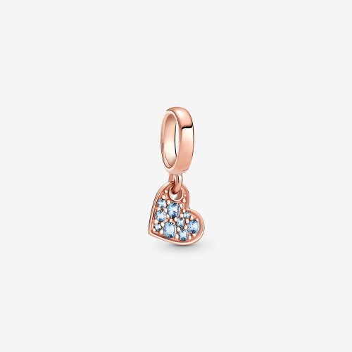 PANDORA Encanto Colgante Corazón Inclinado Pavé Azul Claro - 789404C01
