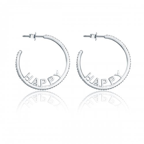 Estos aretes de botón de estilo Pandora Happy Wishes - VSE087