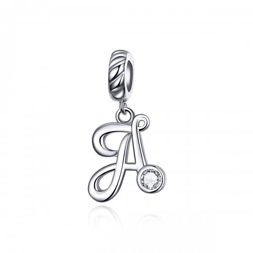 Pendiente Pandora de estilo plata con colgante de letra A - SCC1183-A