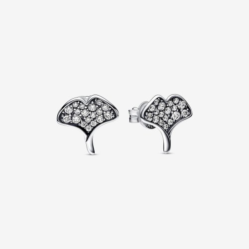 Pendientes de botón de plata de ley Pandora Ginkgo - 292439C01